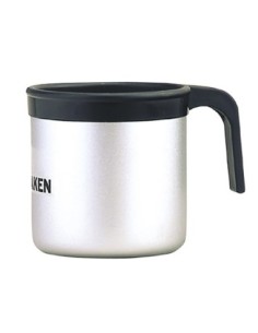 TAZA DE ALUMINIO CON BORDE DE PLÁSTICO NEGRO 0,4L