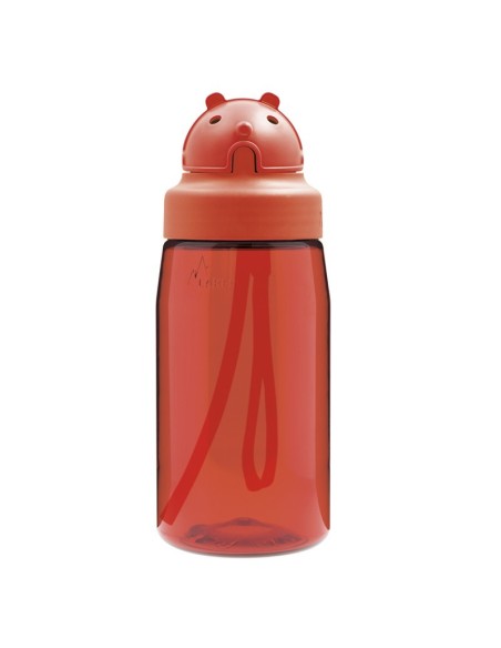 BOTELLA REUTILIZABLE DE TRITAN 0,45 L ROJA. TAPÓN OBY