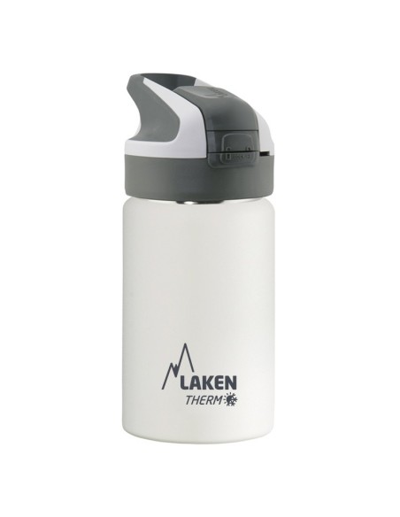 BOTELLA TÉRMICA DE ACERO INOXIDABLE 0,35 L BLANCA. TAPÓN SUMMIT