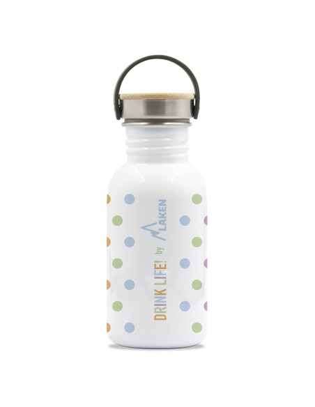 DRINK LIFE! MOLES BASIC STEEL BOTTLE BAMBOO AND STAINLESS STEEL CAP