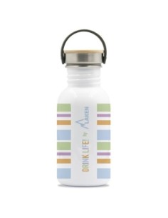 BOTELLA DE ACERO INOXIDABLE 0,5 L BASIC STEEL DRINK LIFE! BANDS FRONTAL 2