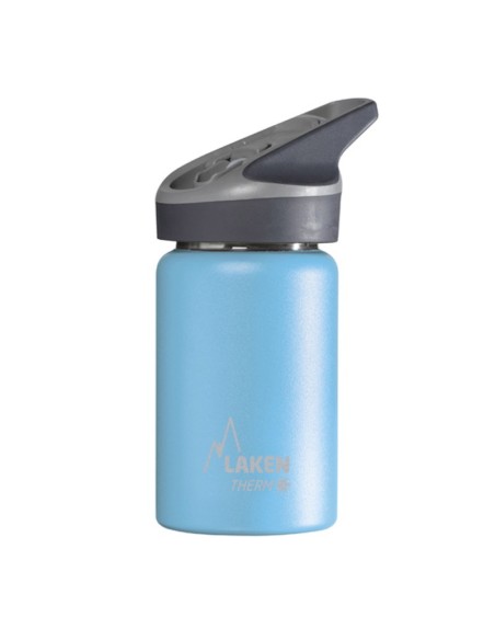 BOTELLA TÉRMICA DE ACERO INOXIDABLE 0,35 L AZUL CLARO. TAPÓN JANNU