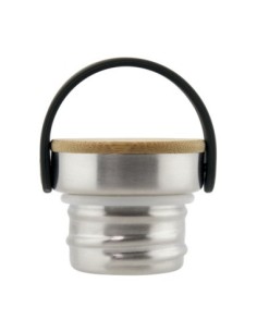 BOTELLA DE ACERO INOXIDABLE 0,50 L VERDE OLIVA BASIC STEEL BAMBÚ 2