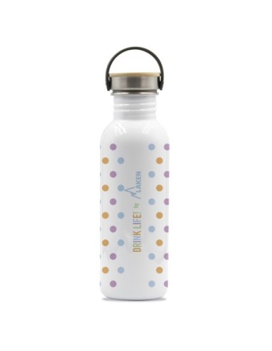 DRINK LIFE! MOLES BASIC STEEL BOTTLE BAMBOO AND STAINLESS STEEL CAP