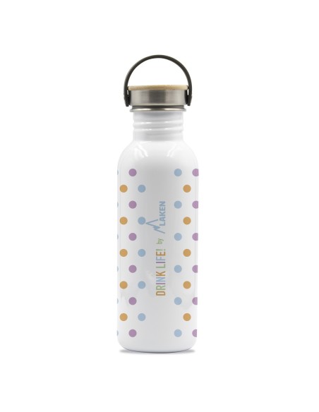 DRINK LIFE! MOLES BASIC STEEL BOTTLE BAMBOO AND STAINLESS STEEL CAP