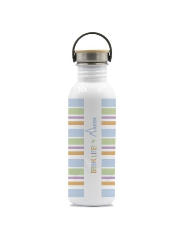 DRINK LIFE! BANDS BASIC STEEL BOTTLE BAMBOO AND STAINLESS STEEL CAP