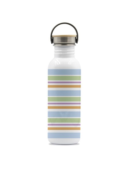 DRINK LIFE! BANDS BASIC STEEL BOTTLE BAMBOO AND STAINLESS STEEL CAP