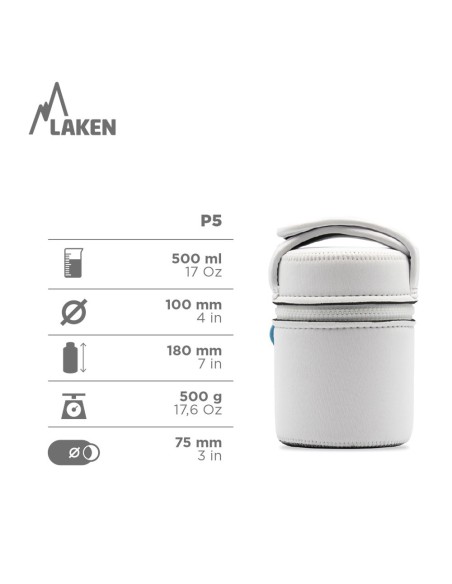 INSULATED STAINLESS STEEL THERMOS FOR FOOD 1L WITH INTERIOR CONTAINERS