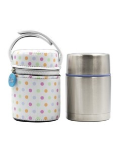 INSULATED STAINLESS STEEL THERMOS FOR FOOD 1L WITH INTERIOR CONTAINERS
