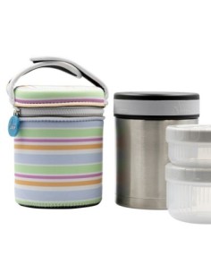 STAINLESS STEEL THERMO FLASK FOOD DRINK LIFE! BANDS 1L