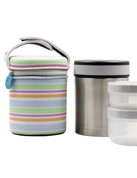 STAINLESS STEEL THERMO FLASK FOOD DRINK LIFE! BANDS 1L