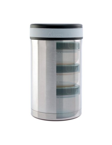 INSULATED STAINLESS STEEL THERMOS FOR FOOD 1L WITH INTERIOR CONTAINERS