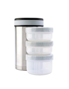 INSULATED STAINLESS STEEL THERMOS FOR FOOD 1L WITH INTERIOR CONTAINERS