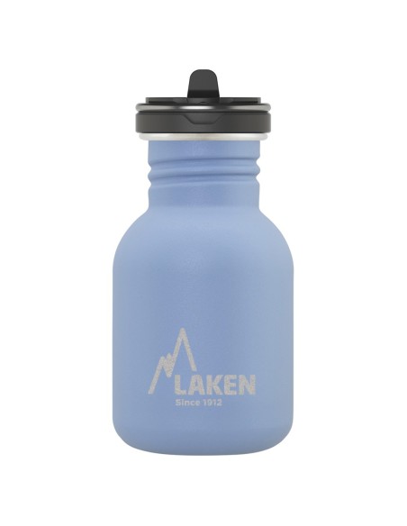 BOTELLA DE ACERO INOXIDABLE BASIC STEEL TAPÓN FLOW 350 ML COLOR AZUL LAVANDA