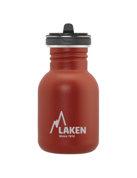 STAINLESS STEEL BASIC STEEL BOTTLE WITH FLOW CAP 350ML RED COLOUR