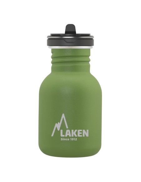 STAINLESS STEEL BASIC STEEL BOTTLE WITH FLOW CAP 350ML OLIVE GREEN COLOUR