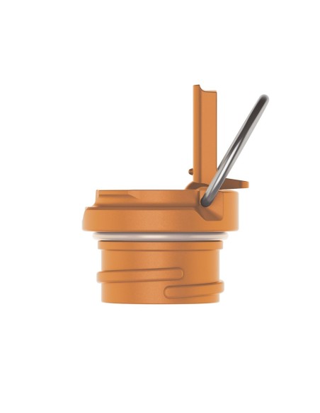 OPENED ORANGE FLOW CAP - SIDE VIEW