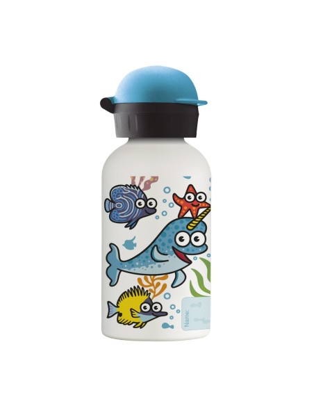 BOTELLA INFANTIL TÉRMICA SEA FRIENDS DE ACERO INOXIDABLE 0,35 L TAPÓN HIT