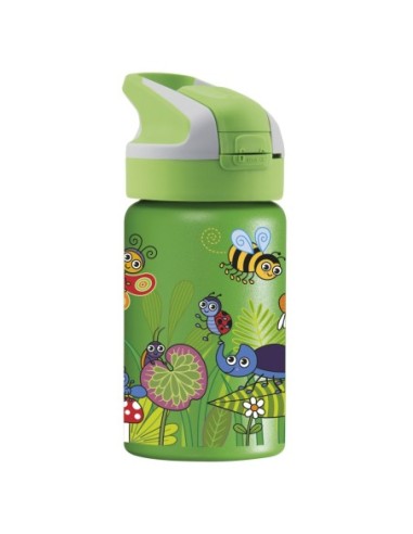 BOTELLA INFANTIL TÉRMICA DE ACERO INOXIDABLE BICHITOS 0,35 L TAPÓN SUMMIT