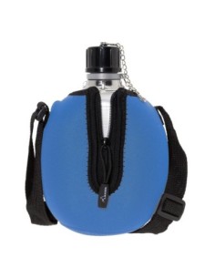 CANTIMPLORA DE ALUMINIO CON FUNDA DE NEOPRENO AZUL, 1 L 2