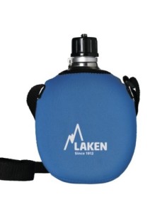 ALUMINIUM CANTEEN CLASICA WITH BLUE NEOPRENE COVER 1L