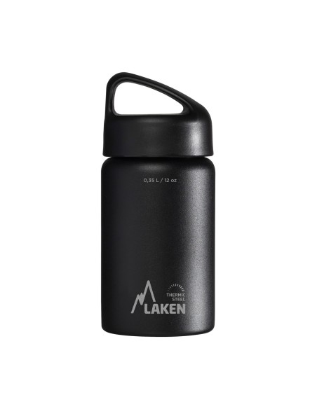 BLACK STAINLESS STEEL THERMO BOTTLE 0.35L, CLASSIC CAP