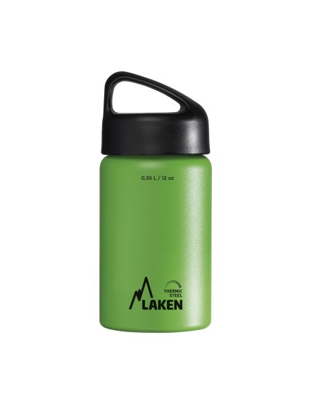 BOTELLA TÉRMICA DE ACERO INOXIDABLE 0,35 L VERDE. TAPÓN CLASSIC
