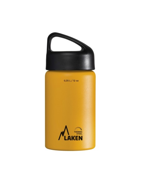 YELLOW STAINLESS STEEL THERMO BOTTLE 0.35L, CLASSIC CAP