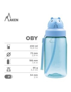 ECO ROBOT: CHILDREN'S TRITAN BOTTLE 0,45L BLUE WITH OBY CAP 2