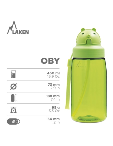 FUNNY CARS: BOTELLA INFANTIL DE TRITAN 0,45L VERDE CON TAPÓN OBBY