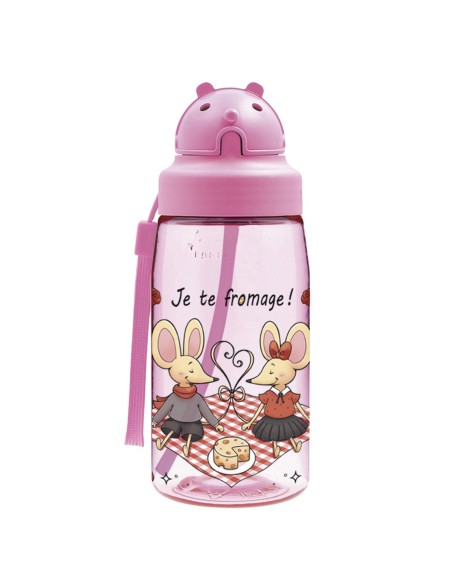 FROMAGE: TRITAN BOTTLE 0,45L PINK OBY CAP (WIDE MOUTH)