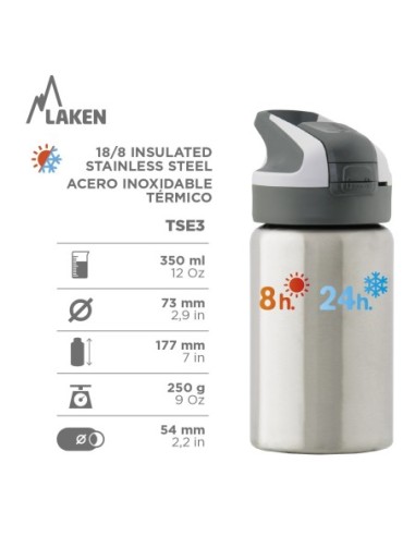 GAIA: BOTELLA INFANTIL TÉRMICA VERDE DE 0,35 L CON TAPÓN SUMMIT