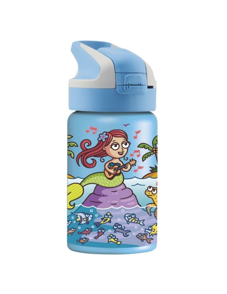 UKELELE: 0.35L BLUE THERMO BOTTLE FOR CHILDREN WITH SUMMIT CAP