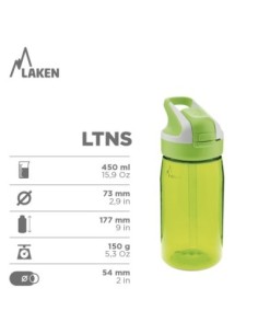 GAIA: BOTELLA DE TRITAN VERDE DE 0,45L CON TAPÓN SUMMIT 2