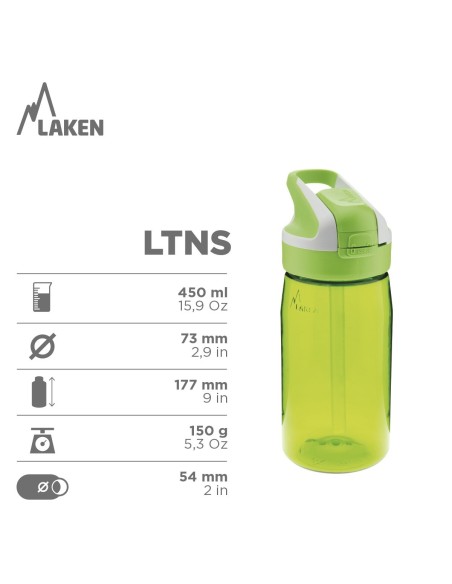 GAIA: 0,45L GREEN TRITAN BOTTLE WITH SUMMIT CAP