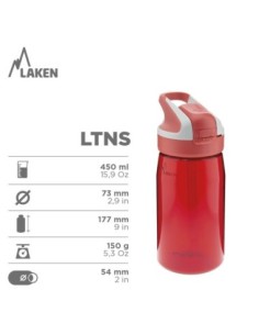 SKATE: 0,45L RED TRITAN BOTTLE WITH SUMMIT CAP 2
