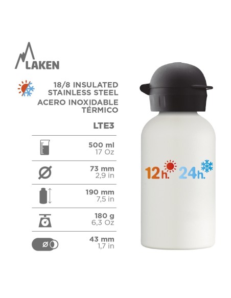 BALLOONS: BOTELLA INFANTIL TÉRMICA DE ACERO INOXIDABLE 0,35 L TAPÓN HIT