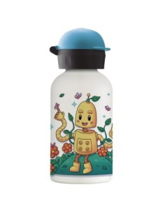 ECO ROBOT: STAINLESS STEEL THERMO BOTTLE FOR CHILDREN 0,35 L WITH HIT CAP