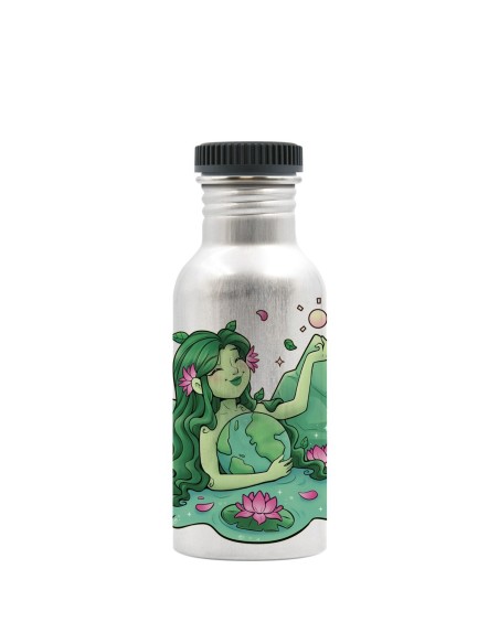 GAIA: ALUMINUM BOTTLE 0,60L WITH PLAIN CAP (WIDE MOUTH)