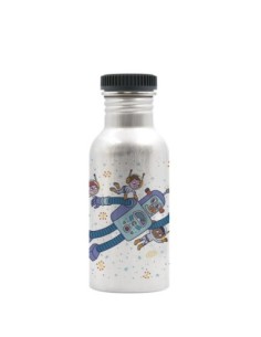 SPACE ROBOT: BOTELLA DE ALUMINIO 0,60L CON TAPÓN PLAIN (BOCA ANCHA)