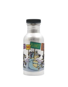 NO PLANET B: ALUMINUM BOTTLE 0,60L WITH PLAIN CAP (WIDE MOUTH)