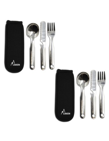 SET DE CAMPING DE ACERO INOXIDABLE 20CM CON FUNDA DE NEOPRENO PARA 2 PERSONAS