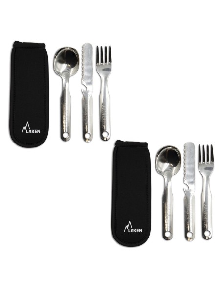 SET DE CAMPING DE ACERO INOXIDABLE 20CM CON FUNDA DE NEOPRENO PARA 2 PERSONAS