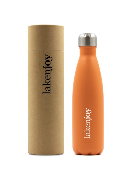 BOTELLA TÉRMICA DE ACERO INOXIDABLE 0,50 L NARANJA . LAKENJOY