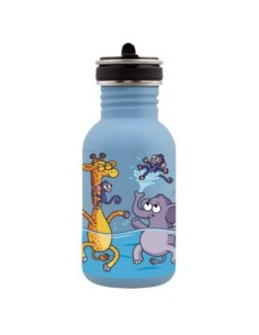POOL PARTY: BOTELLA DE ACERO INOXIDABLE BASIC STEEL AZUL CON TAPÓN FLOW 0,5 L
