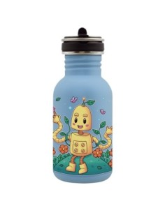 ECO ROBOT: BOTELLA DE ACERO INOXIDABLE BASIC STEEL AZUL CON TAPÓN FLOW 0,5 L