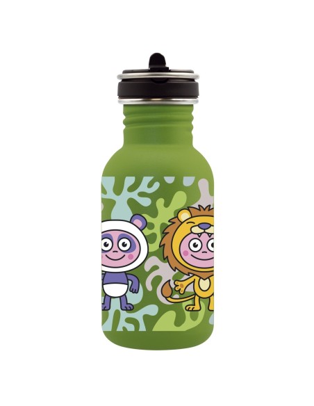 DISFRACES: BASIC STEEL GREEN BOTTLE WITH FLOW CAP 0.5L